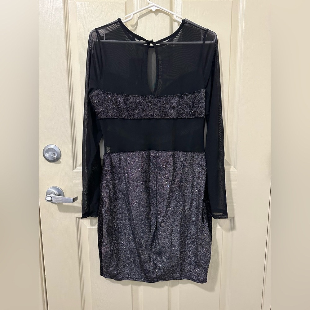 NWT Fashion Novs Meet Me After Dark Velvet Mini Dress Size 1X - Picture 3 of 5